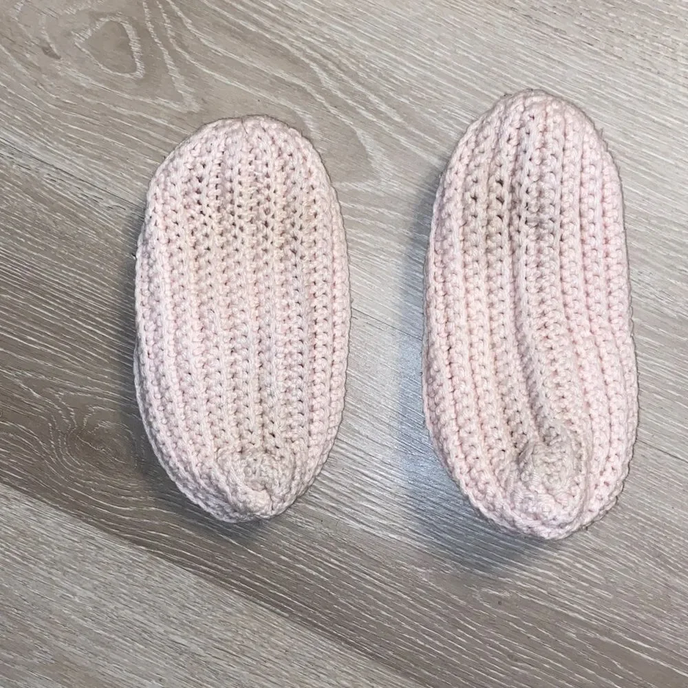 Handmade Cozy Pink Crochet Adult Booties